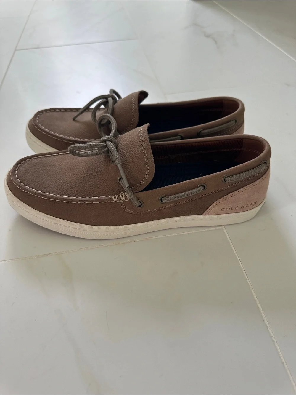 Cole Haan Men's Brown Suede Leather Boat Shoes